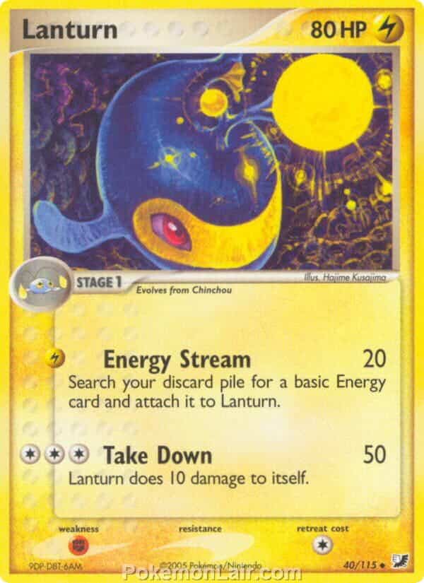 2005 Pokemon Trading Card Game EX Unseen Forces Price List 40 Lanturn