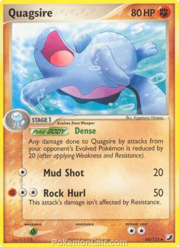 2005 Pokemon Trading Card Game EX Unseen Forces Price List 44 Quagsire