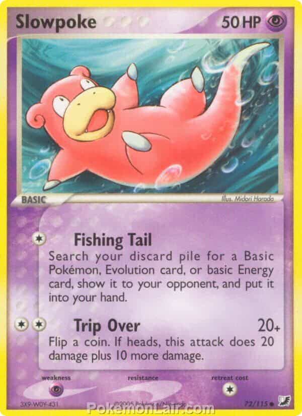 2005 Pokemon Trading Card Game EX Unseen Forces Price List 72 Slowpoke