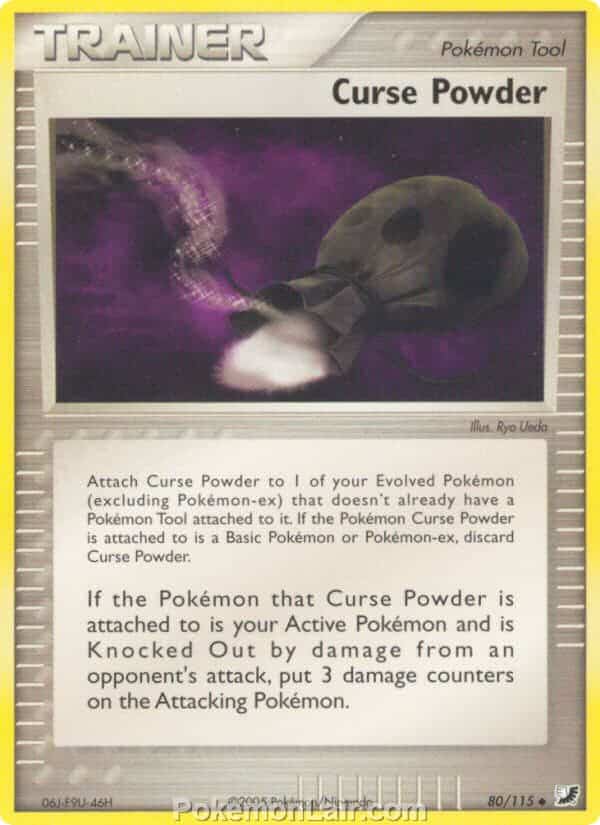 2005 Pokemon Trading Card Game EX Unseen Forces Price List 80 Curse Powder