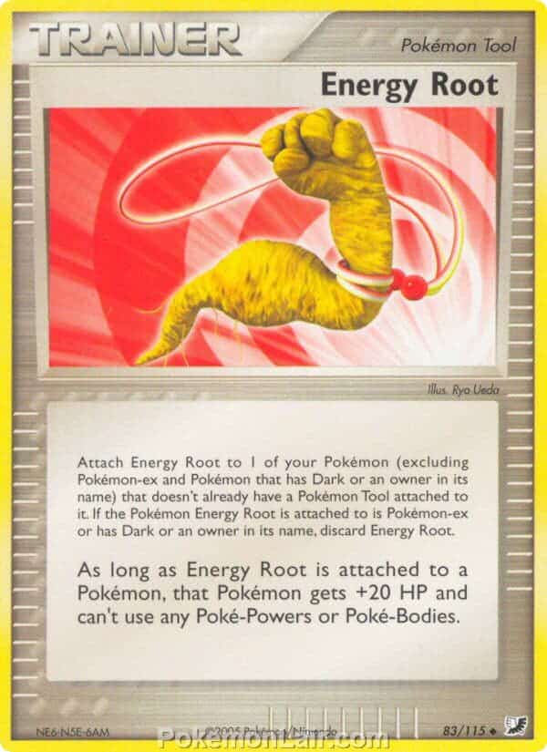 2005 Pokemon Trading Card Game EX Unseen Forces Price List 83 Energy Root