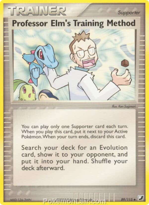 2005 Pokemon Trading Card Game EX Unseen Forces Price List 89 Professor Elms Training Method