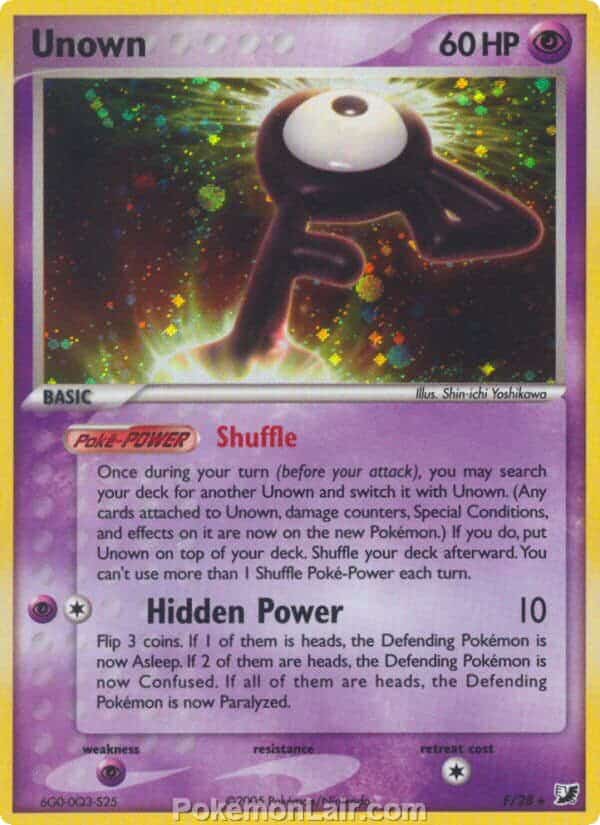 2005 Pokemon Trading Card Game EX Unseen Forces Price List F Unown