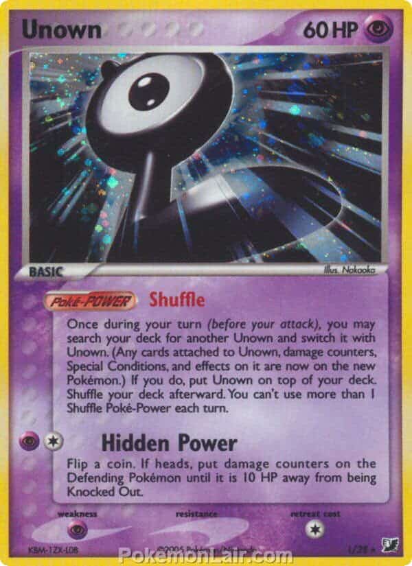 2005 Pokemon Trading Card Game EX Unseen Forces Price List L Unown
