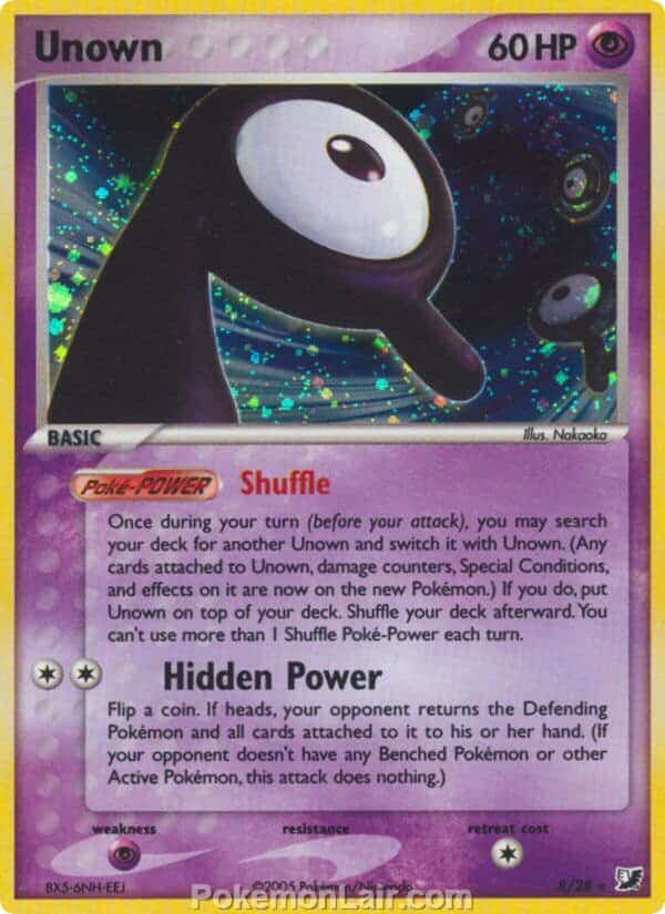 2005 Pokemon Trading Card Game EX Unseen Forces Price List R Unown