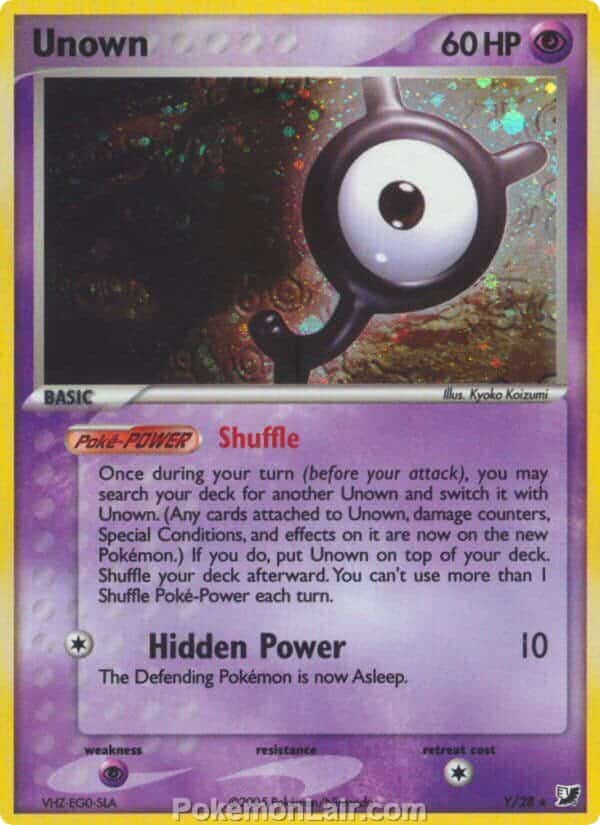 2005 Pokemon Trading Card Game EX Unseen Forces Price List Y Unown