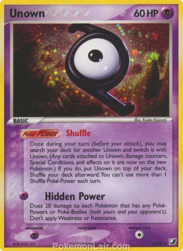 2005 Pokemon Trading Card Game EX Unseen Forces Price List Z Unown