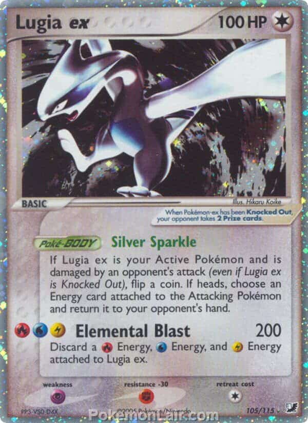 2005 Pokemon Trading Card Game EX Unseen Forces Set 105 Lugia EX