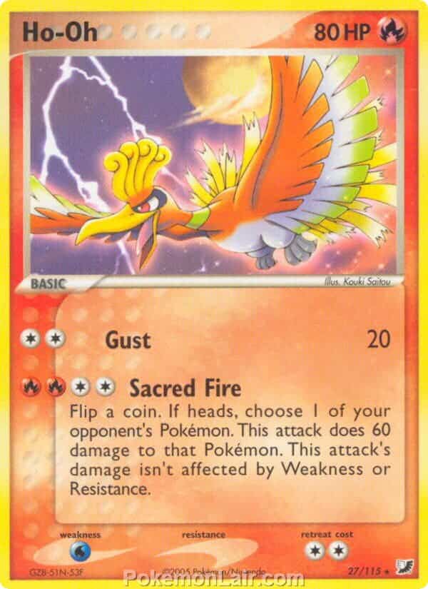 2005 Pokemon Trading Card Game EX Unseen Forces Set 27 Ho oh