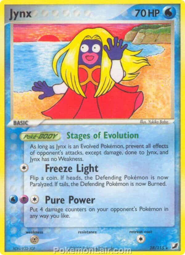 2005 Pokemon Trading Card Game EX Unseen Forces Set 28 Jynx