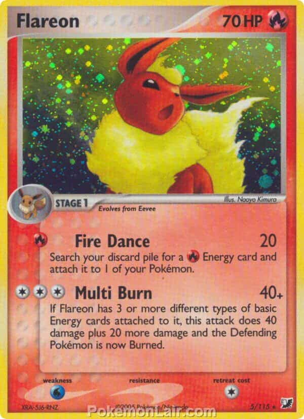 2005 Pokemon Trading Card Game EX Unseen Forces Set 5 Flareon