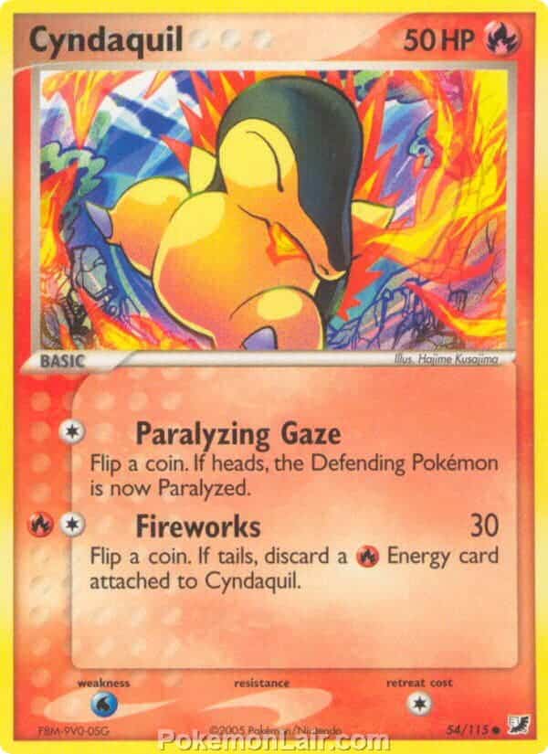 2005 Pokemon Trading Card Game EX Unseen Forces Set 54 Cyndaquil