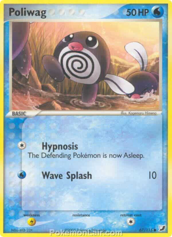 2005 Pokemon Trading Card Game EX Unseen Forces Set 67 Poliwag