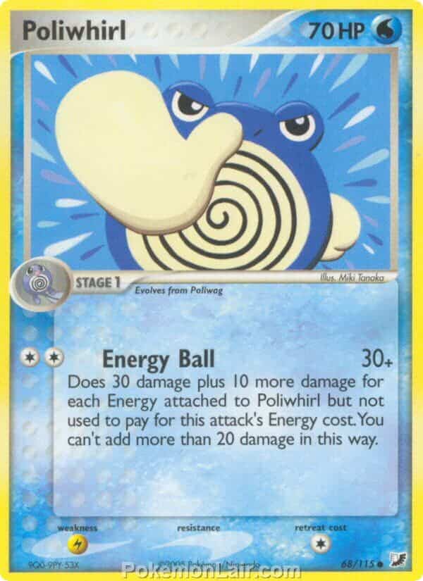 2005 Pokemon Trading Card Game EX Unseen Forces Set 68 Poliwhirl