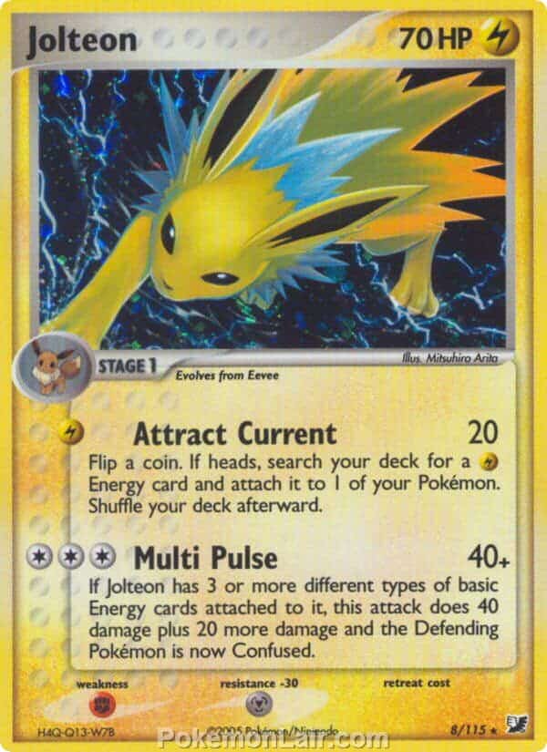 2005 Pokemon Trading Card Game EX Unseen Forces Set 8 Jolteon