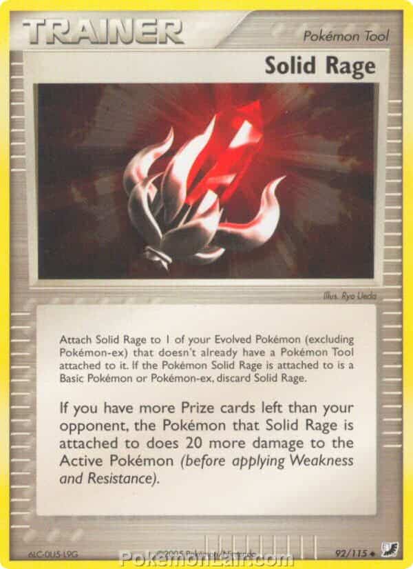 2005 Pokemon Trading Card Game EX Unseen Forces Set 92 Solid Rage