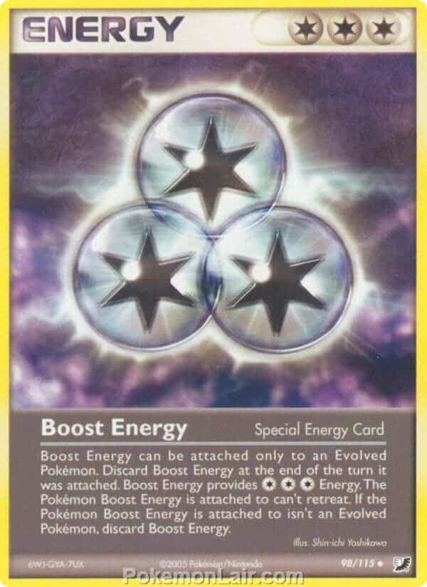 2005 Pokemon Trading Card Game EX Unseen Forces Set 98 Boost Energy