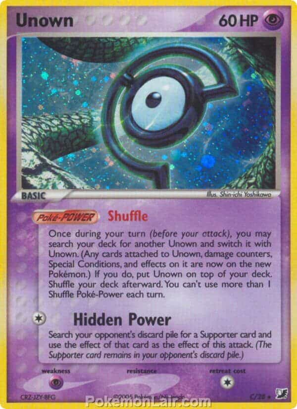 2005 Pokemon Trading Card Game EX Unseen Forces Set C Unown
