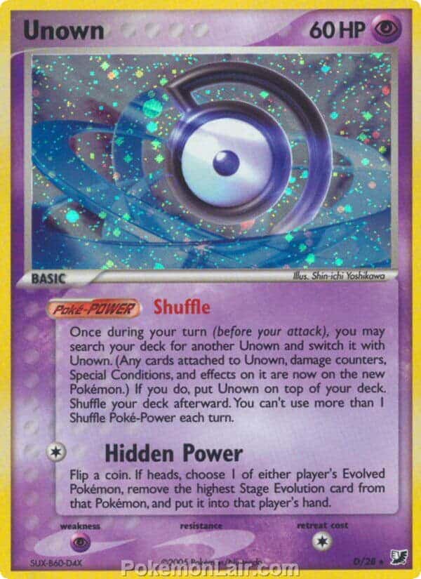 2005 Pokemon Trading Card Game EX Unseen Forces Set D Unown