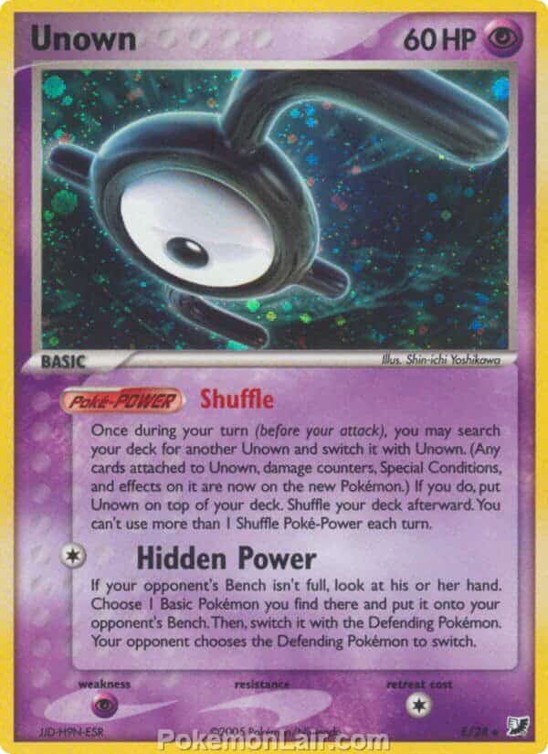 2005 Pokemon Trading Card Game EX Unseen Forces Set E Unown