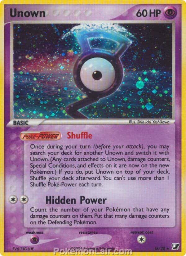 2005 Pokemon Trading Card Game EX Unseen Forces Set G Unown