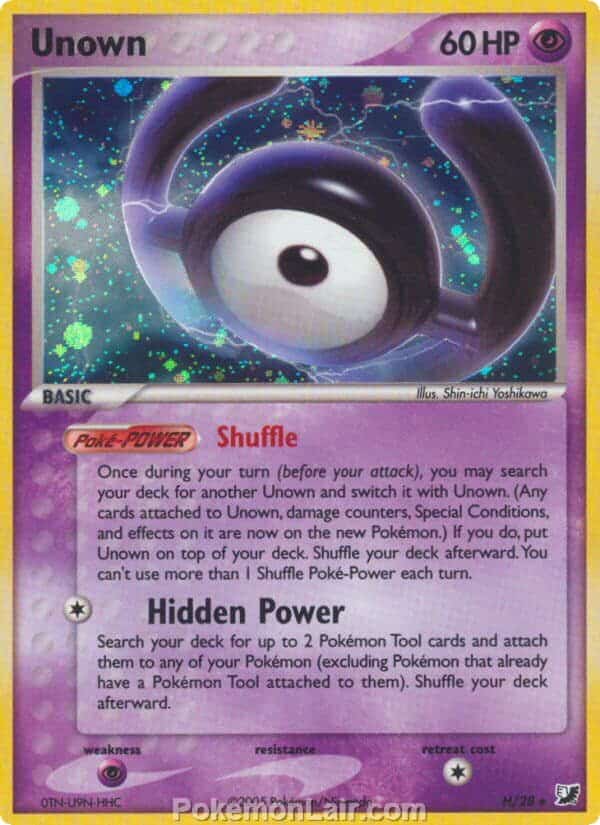2005 Pokemon Trading Card Game EX Unseen Forces Set H Unown