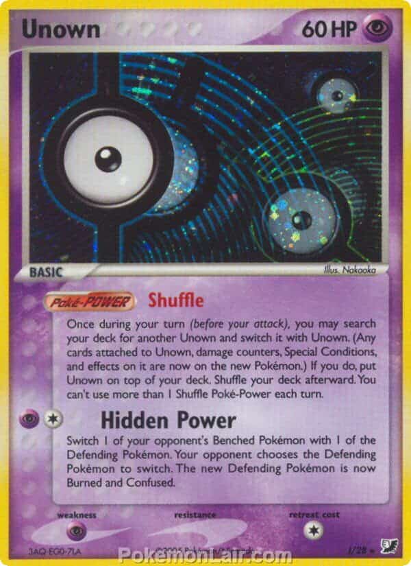 2005 Pokemon Trading Card Game EX Unseen Forces Set I 1 Unown