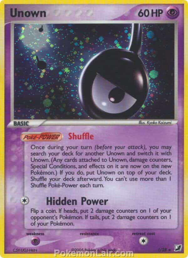 2005 Pokemon Trading Card Game EX Unseen Forces Set I 2 Unown