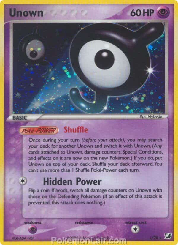 2005 Pokemon Trading Card Game EX Unseen Forces Set J Unown