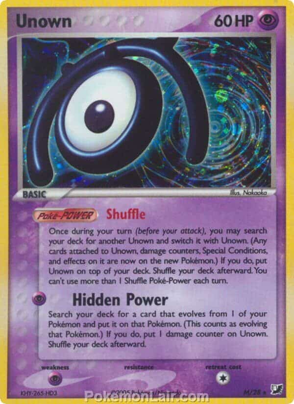 2005 Pokemon Trading Card Game EX Unseen Forces Set M Unown
