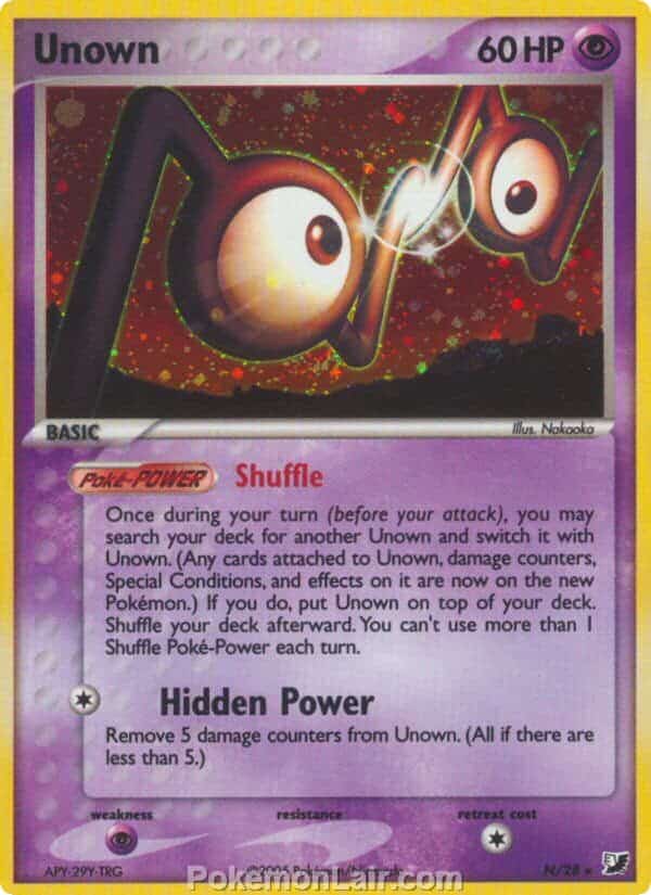 2005 Pokemon Trading Card Game EX Unseen Forces Set N Unown