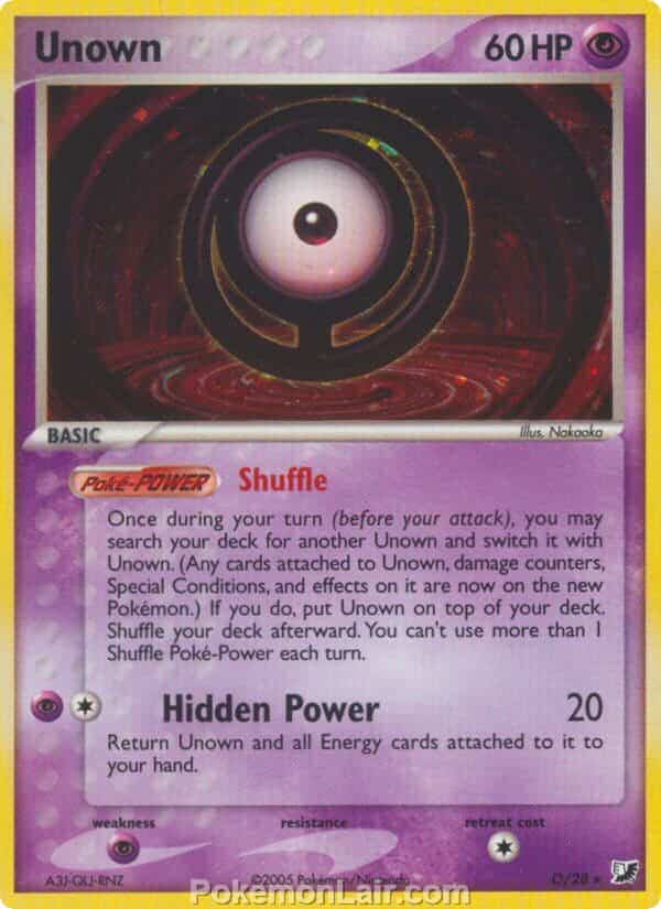 2005 Pokemon Trading Card Game EX Unseen Forces Set O Unown