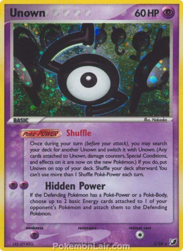 2005 Pokemon Trading Card Game EX Unseen Forces Set S Unown