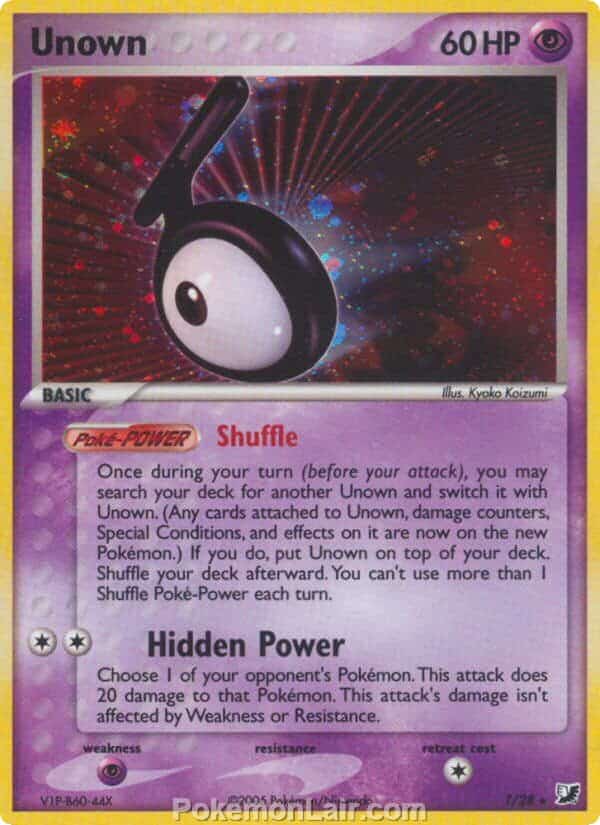 2005 Pokemon Trading Card Game EX Unseen Forces Set T Unown