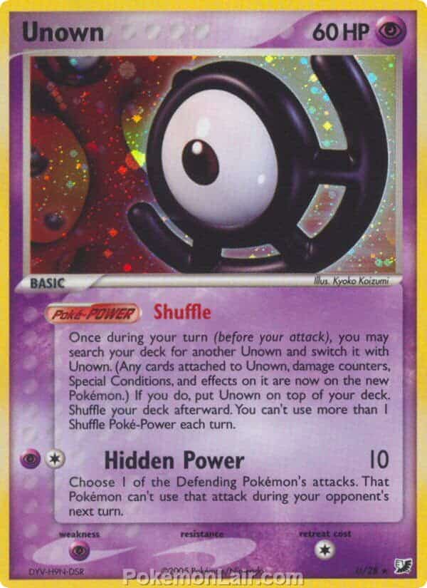 2005 Pokemon Trading Card Game EX Unseen Forces Set U Unown