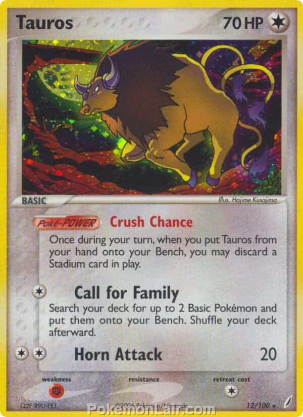 2006 Pokemon Trading Card Game EX Crystal Guardians Price List 12 Tauros