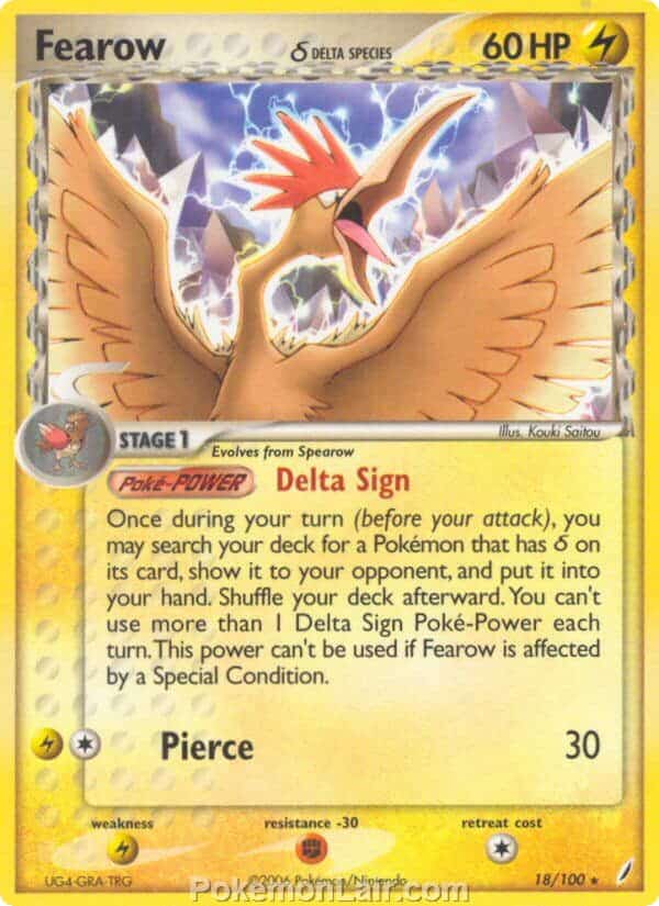 2006 Pokemon Trading Card Game EX Crystal Guardians Price List 18 Fearow Delta Species