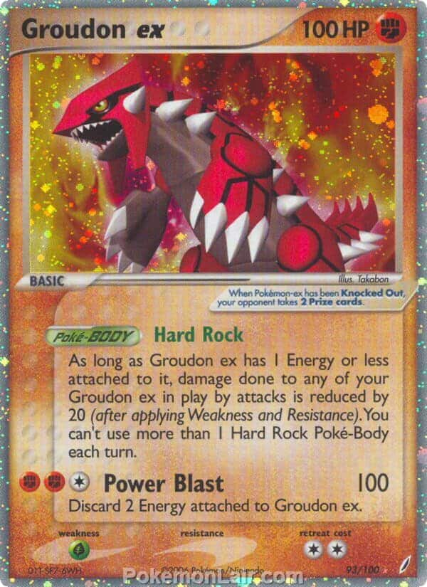 2006 Pokemon Trading Card Game EX Crystal Guardians Price List 93 Groudon EX