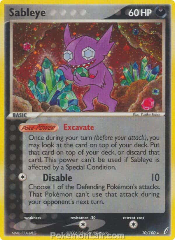 2006 Pokemon Trading Card Game EX Crystal Guardians Set 10 Sableye