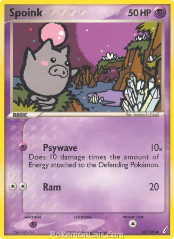 2006 Pokemon Trading Card Game EX Crystal Guardians Set 62 Spoink