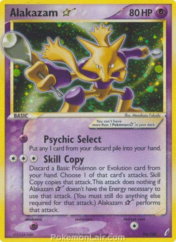 2006 Pokemon Trading Card Game EX Crystal Guardians Set 99 Alakazam Star