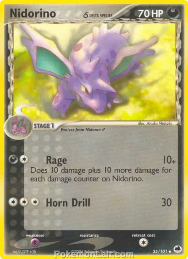 2006 Pokemon Trading Card Game EX Dragon Frontiers Price List – 35 Nidorino Delta Species