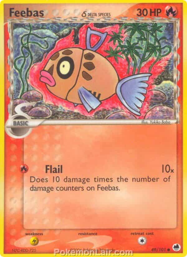 2006 Pokemon Trading Card Game EX Dragon Frontiers Price List – 49 Feebas Delta Species