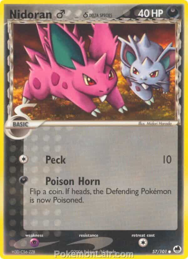 2006 Pokemon Trading Card Game EX Dragon Frontiers Price List – 57 Nidoran Delta Species