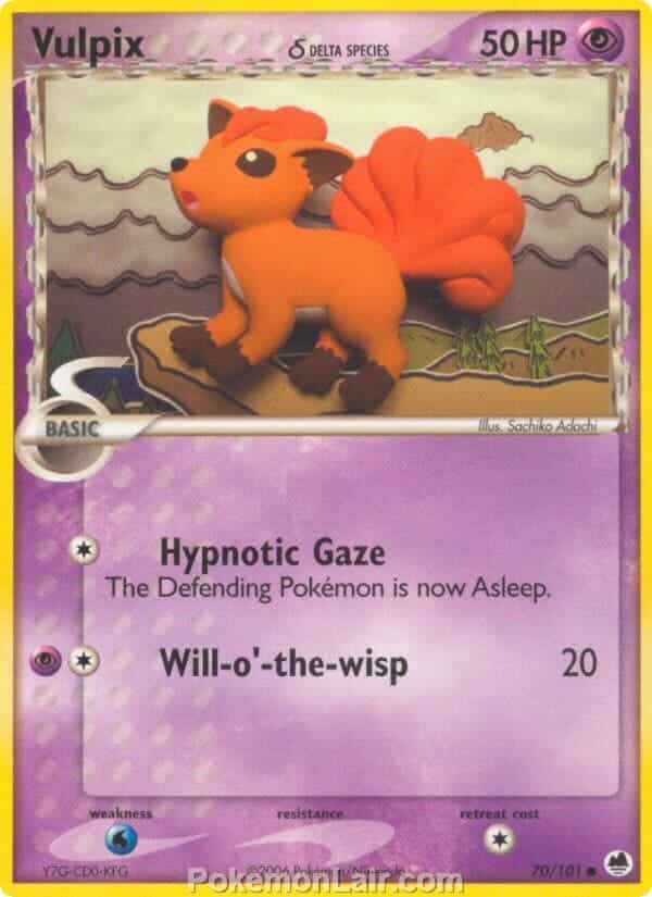 2006 Pokemon Trading Card Game EX Dragon Frontiers Price List – 70 Vulpix Delta Species