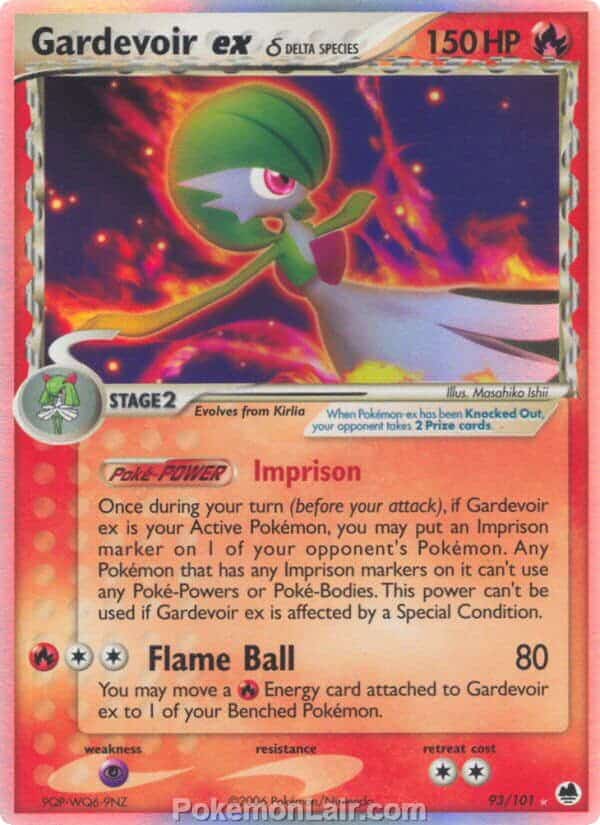 2006 Pokemon Trading Card Game EX Dragon Frontiers Price List – 93 Gardevoir EX Delta Species