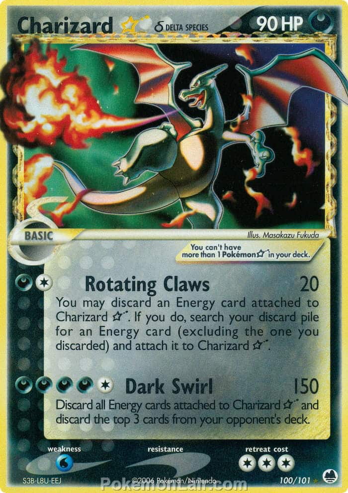 2006 Pokemon Trading Card Game EX Dragon Frontiers Set – 100 Charizard Star Delta Species