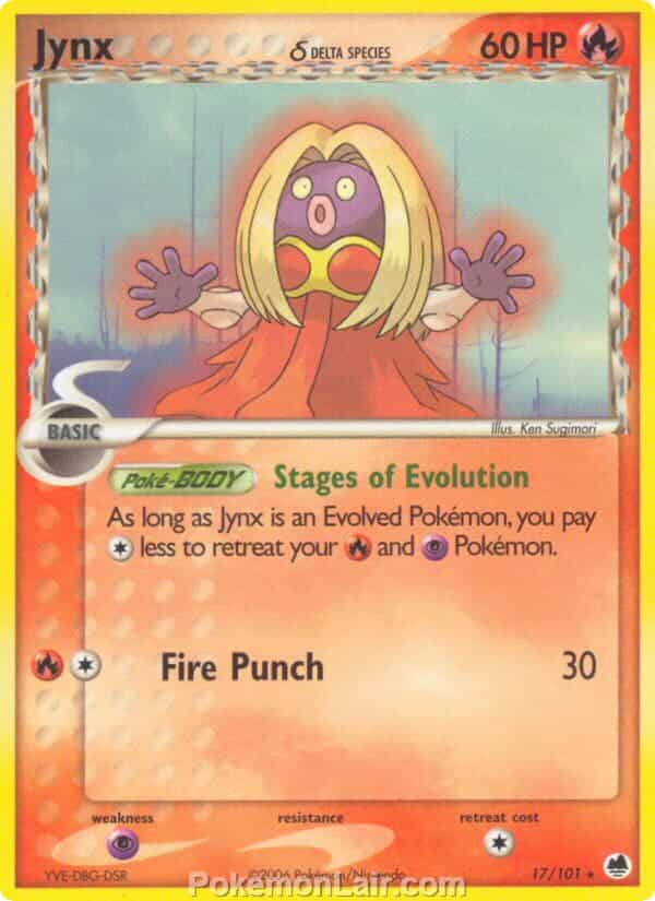 2006 Pokemon Trading Card Game EX Dragon Frontiers Set – 17 Jynx Delta Species