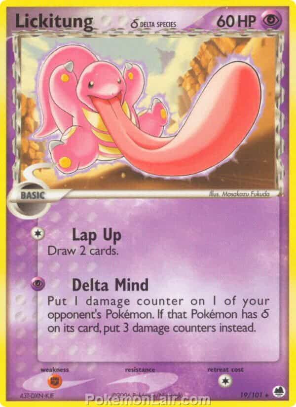 2006 Pokemon Trading Card Game EX Dragon Frontiers Set – 19 Lickitung Delta Species