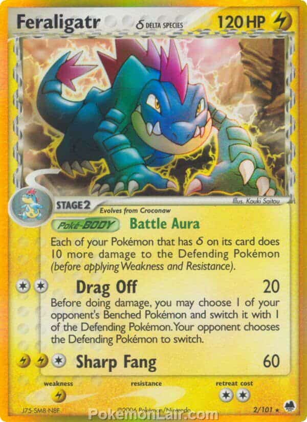 2006 Pokemon Trading Card Game EX Dragon Frontiers Set – 2 Feraligatr Delta Species